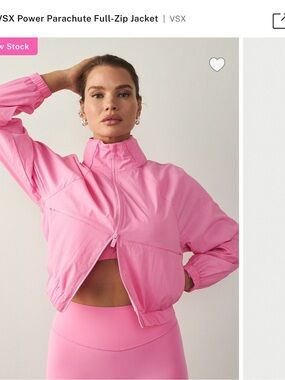 PINK Victoria's Secret Bright Pink Cropped Bomber Jacket